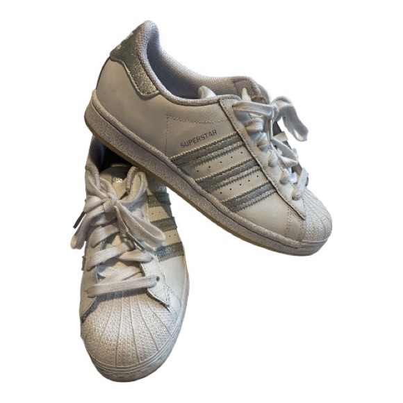 adidas Shoes - Adidas Superstar White and Silver Sneakers